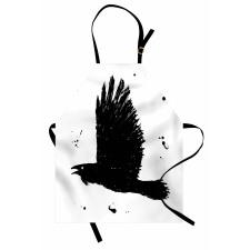 Gothic Ink Sketch Bird Apron