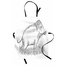 Outline Sketch Wild Boar Apron