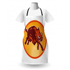 Retro Attacking Wild Boar Apron