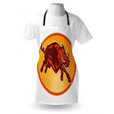 Retro Attacking Wild Boar Apron