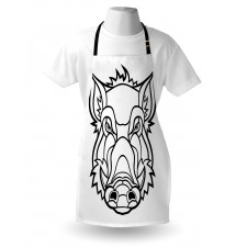 Uncolored Wild BoarHead Apron