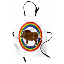 Wild Hog Boar in Rainbow Apron