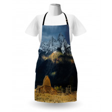 Rustic Wooden Hut Mountains Apron