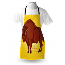 Comic Book Drawn Bison Apron