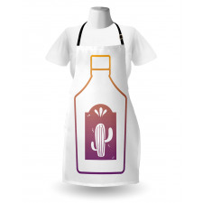 Ombre Outline Bottle Cactus Apron