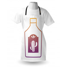 Ombre Outline Bottle Cactus Apron