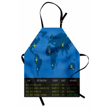 Departure Board World Map Apron