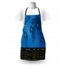 Departure Board World Map Apron