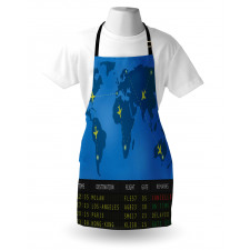 Departure Board World Map Apron