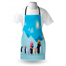 Funny Penguin Family Trip Apron