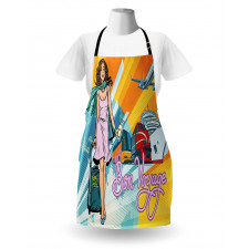 Retro Passenger Woman Art Apron