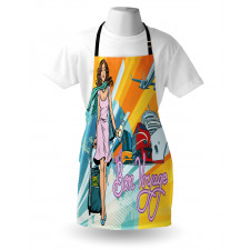 Retro Passenger Woman Art Apron