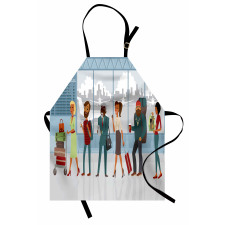 People at Line with Luggage Apron