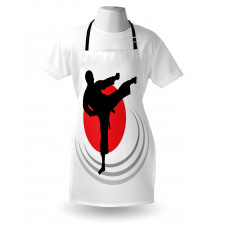 Man Karate Kick Silhouette Apron