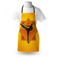 Grunge Kicking Man Squares Apron