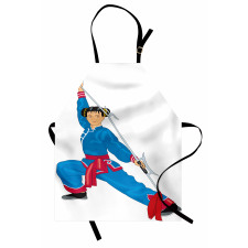 Cartoon Girl in Folk Clothe Apron