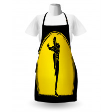 Karate Pose Man on Moon Apron