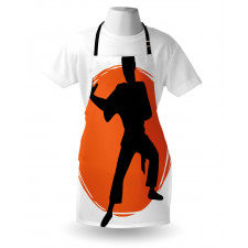 Karate Pose Man in Uniforms Apron