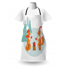 Happy Foxes Winter Apron