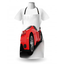 Red Super Sports Car Apron