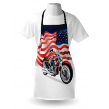 Motorbike and US Flag Apron