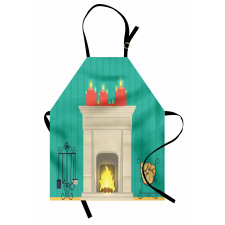 Classic Log Fire Candles Apron