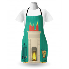 Classic Log Fire Candles Apron