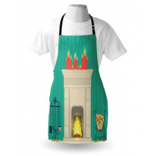 Classic Log Fire Candles Apron