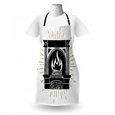 Vintage Log Fire Image Apron