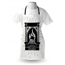 Vintage Log Fire Image Apron