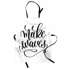 Monochrome Style Cursive Apron