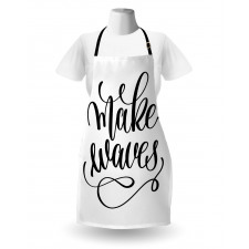 Monochrome Style Cursive Apron