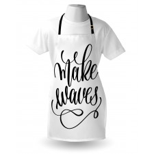 Monochrome Style Cursive Apron