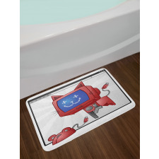 Funny Computer Cat Mouse Bath Mat