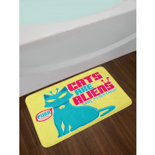 Cats are Aliens Cartoon Bath Mat