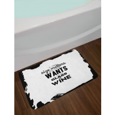 Funny Drinking Words Wine Bath Mat