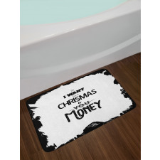 Humorous Words with Christmas Bath Mat