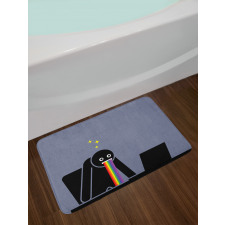 Amazed Man Puke Rainbow Image Bath Mat