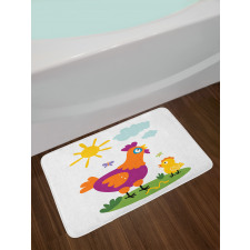 Chicken Baby Cartoon Bath Mat