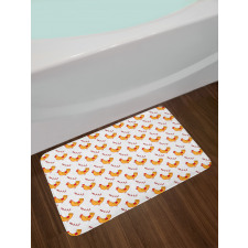 Doodle Chickens and Branches Bath Mat