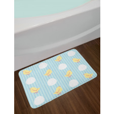 Baby Animal and Eggs Stripes Bath Mat