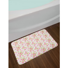 Vintage Peony Pattern Bath Mat