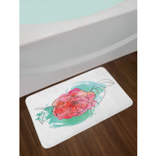 Camellia Grunge Art Bath Mat