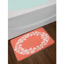 Monochrome Botany Wreath Bath Mat