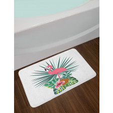 Pineapple Flamingo Botany Bath Mat