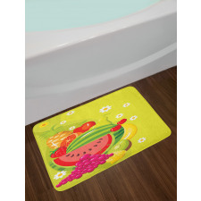 Cartoon Natural Food Daisies Bath Mat