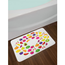 Tasty Circle of Organic Food Bath Mat