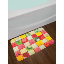 Square Slices of Fresh Food Bath Mat