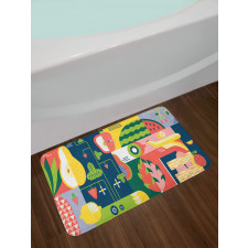 Abstract Modern Food Bath Mat