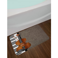 Piano and Violin Grunge Art Bath Mat